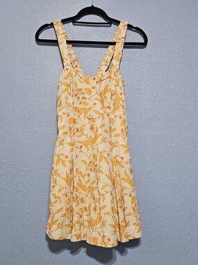 Mauve By Anthropologie Orange Cream And Yellow Floral Mini Dress